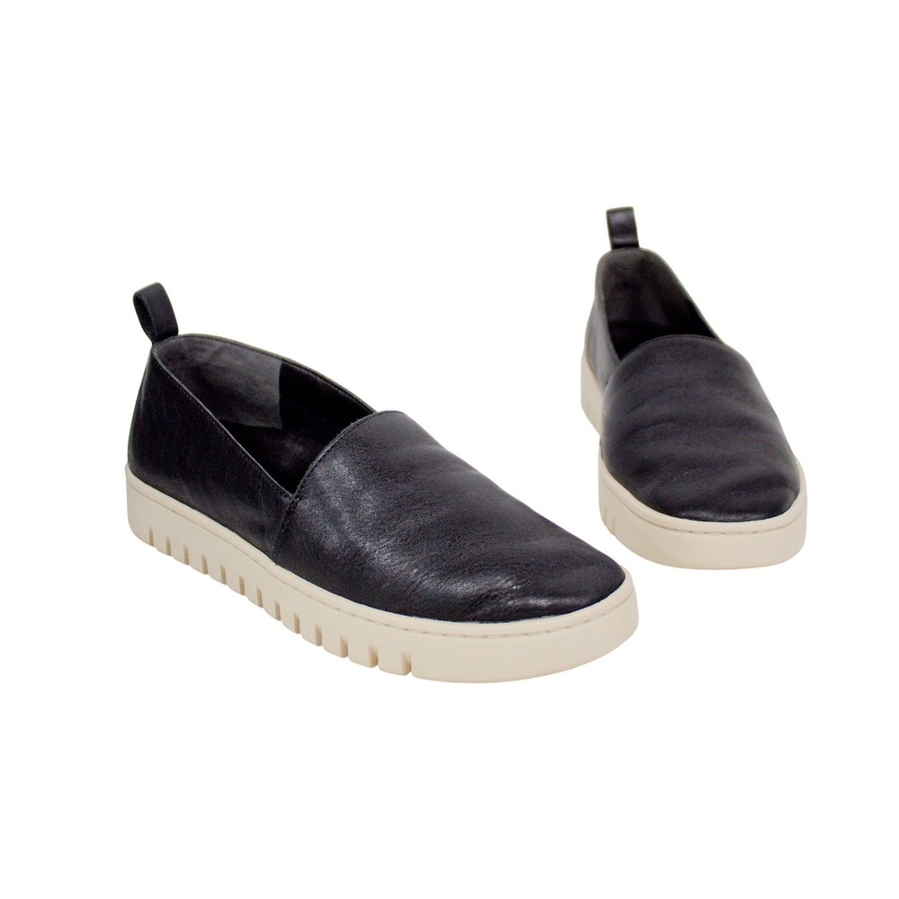 Vionic Uptown A-Line Black Leather Flats Arch Support Comfort Slip-On Shoes - Picture 6 of 12